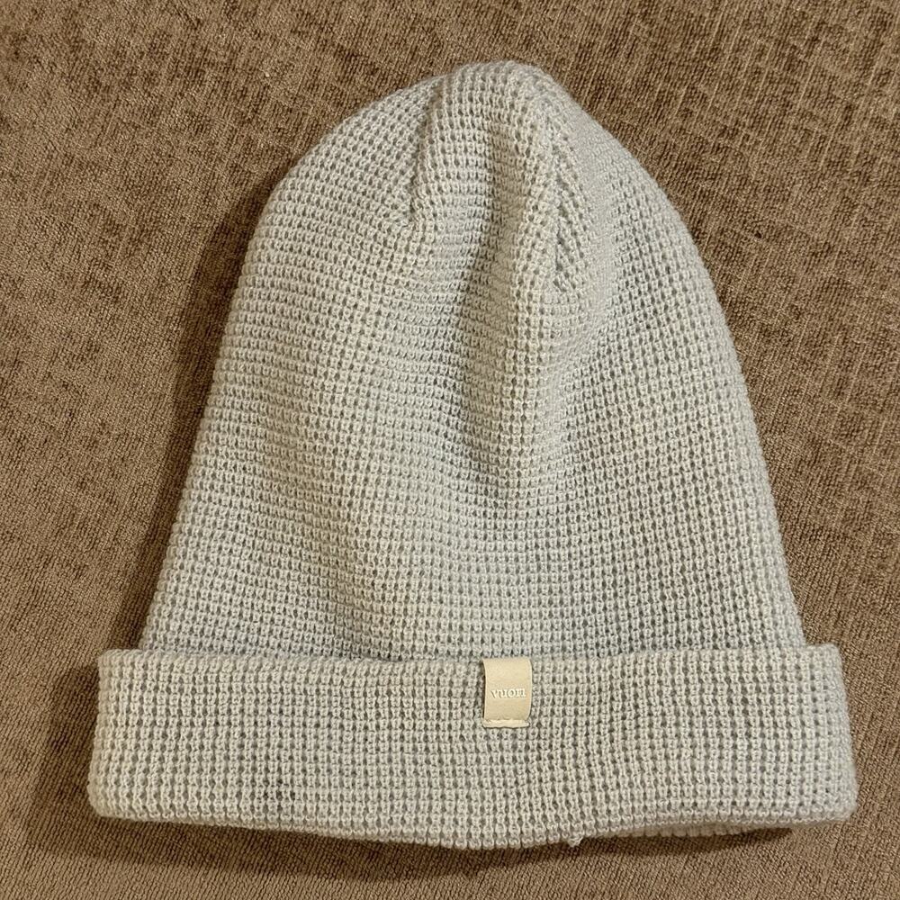 Vuori Alpine Waffle Beanie Cuffed Hat One Size Stretch Unisex Gray